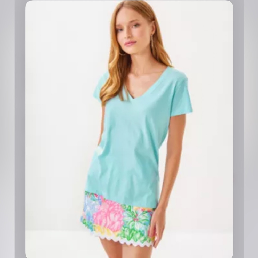 Lilly Pulitzer Meredith Tee, Fresh Water Blue, Medium